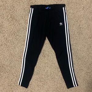 Adidas three stripe leggings